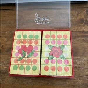 New Vintage Stardust colorful fruit sealed 2 decks of playing cards plastic case